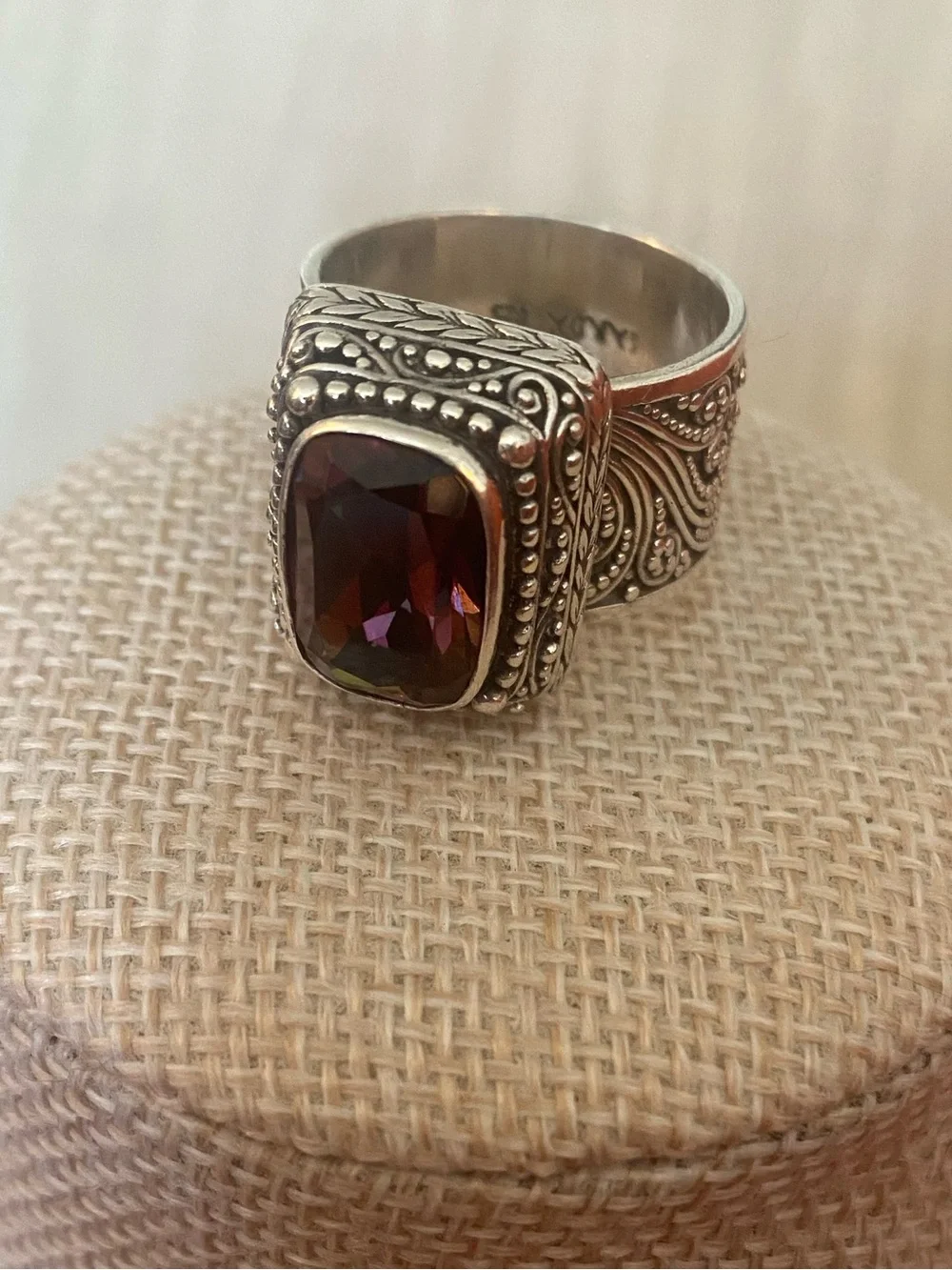 Sarda Sterling Silver and Mystic Topaz Ring